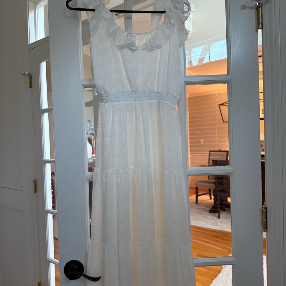 Elegant White Ruffle Dress